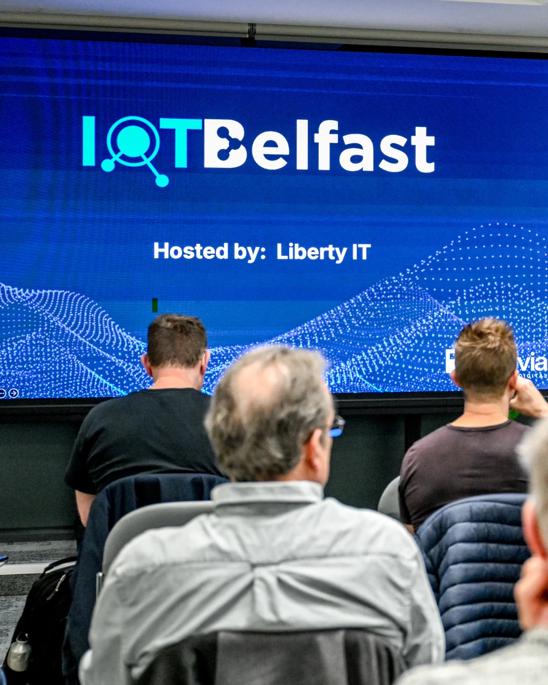 IoTBelfast title slide shown at Liberty IT.