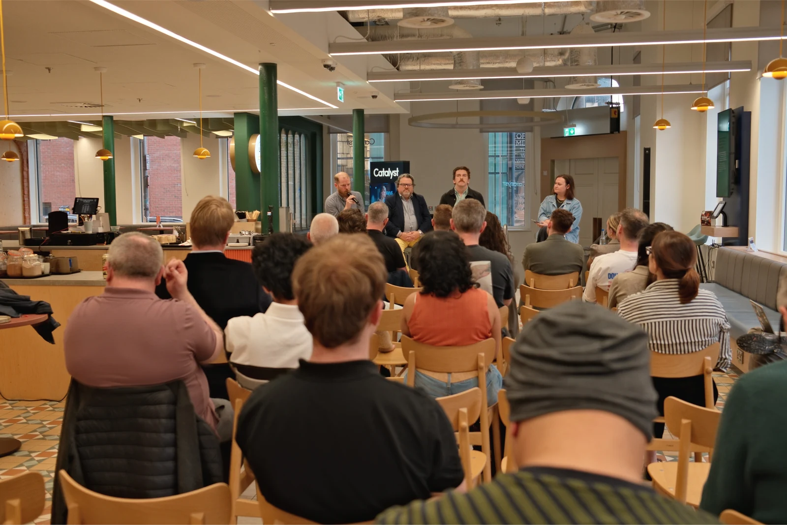 IoT Belfast attendees gathered at Catalyst for an event about AI governance and policy.