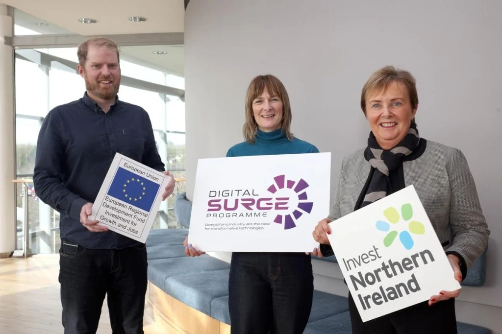 Martin Naughton pictured at the Digital Surge programme with Invest Northern Ireland representatives.
